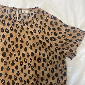 Cheetah print short sleeve blouse